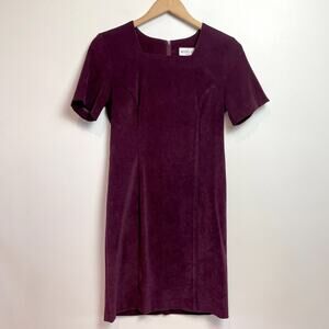 Vintage 90s Sheath Dress Sz 6 Burgundy Minimalist Chic Quiet Capsule Office